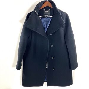 J. Crew Villa Women's Black Wool Coat in Italian Stadium Cloth size 6